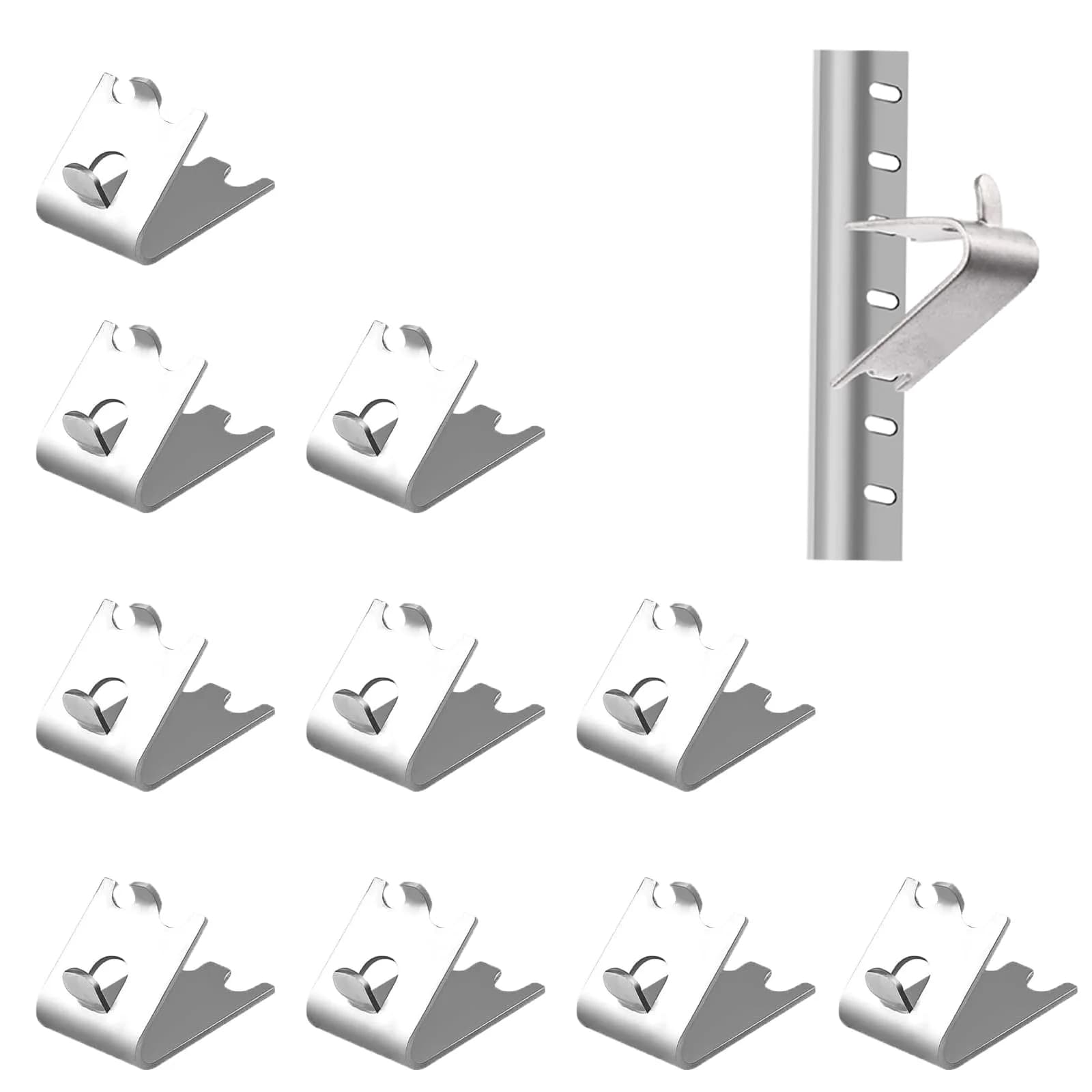 LOONGYOON 10 Pack Freezer Shelf Clips 28mm (1.10") | Stainless Steel Fridge Cooler Shelf Support Clips