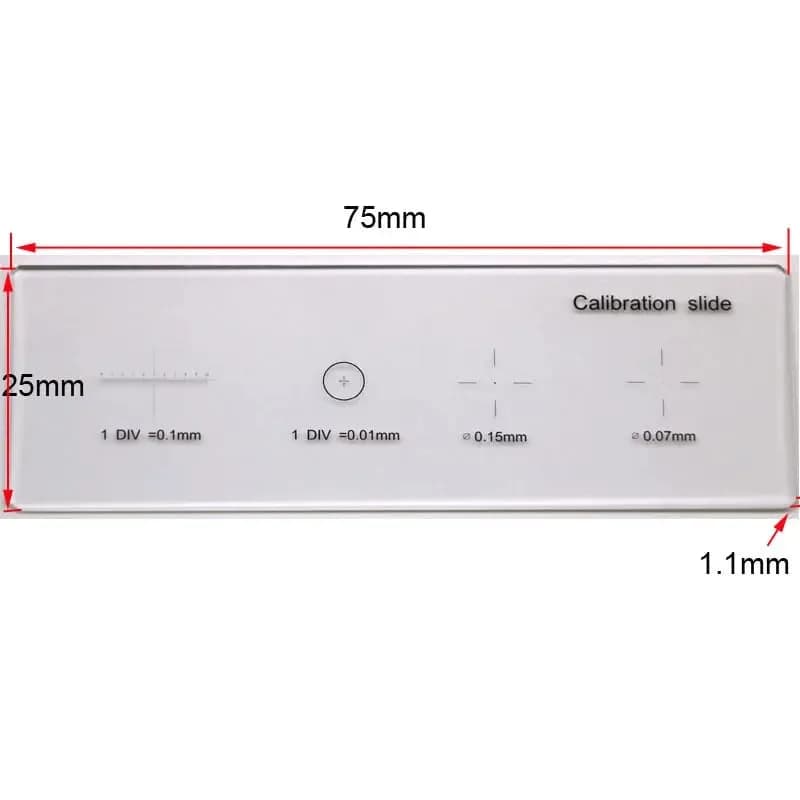WintopScope Microscope Stage Micrometer Slide 25mm x 75mm | Precise Optical Glass Calibration Tool thumbnail 5