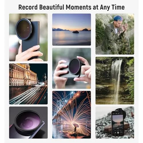 NEEWER 67mm Variable ND2-ND32 Phone Lens Filter Kit with Cold Shoe Clip | 1 to 5 Stops Light Reduction thumbnail 8