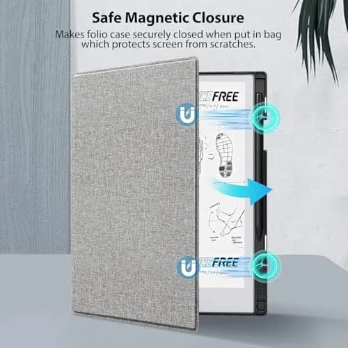 TiMOVO Case for Remarkable 2 10.3" 2020 with Pen Slot, Gray | Lightweight Hard Back Shell, Protective Book Folio Cover thumbnail 4