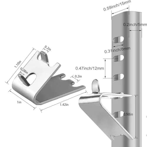 LOONGYOON 20 Pack Freezer Shelf Clips 28mm (1.10") | Stainless Steel Fridge Cooler Shelf Support Clips thumbnail 2