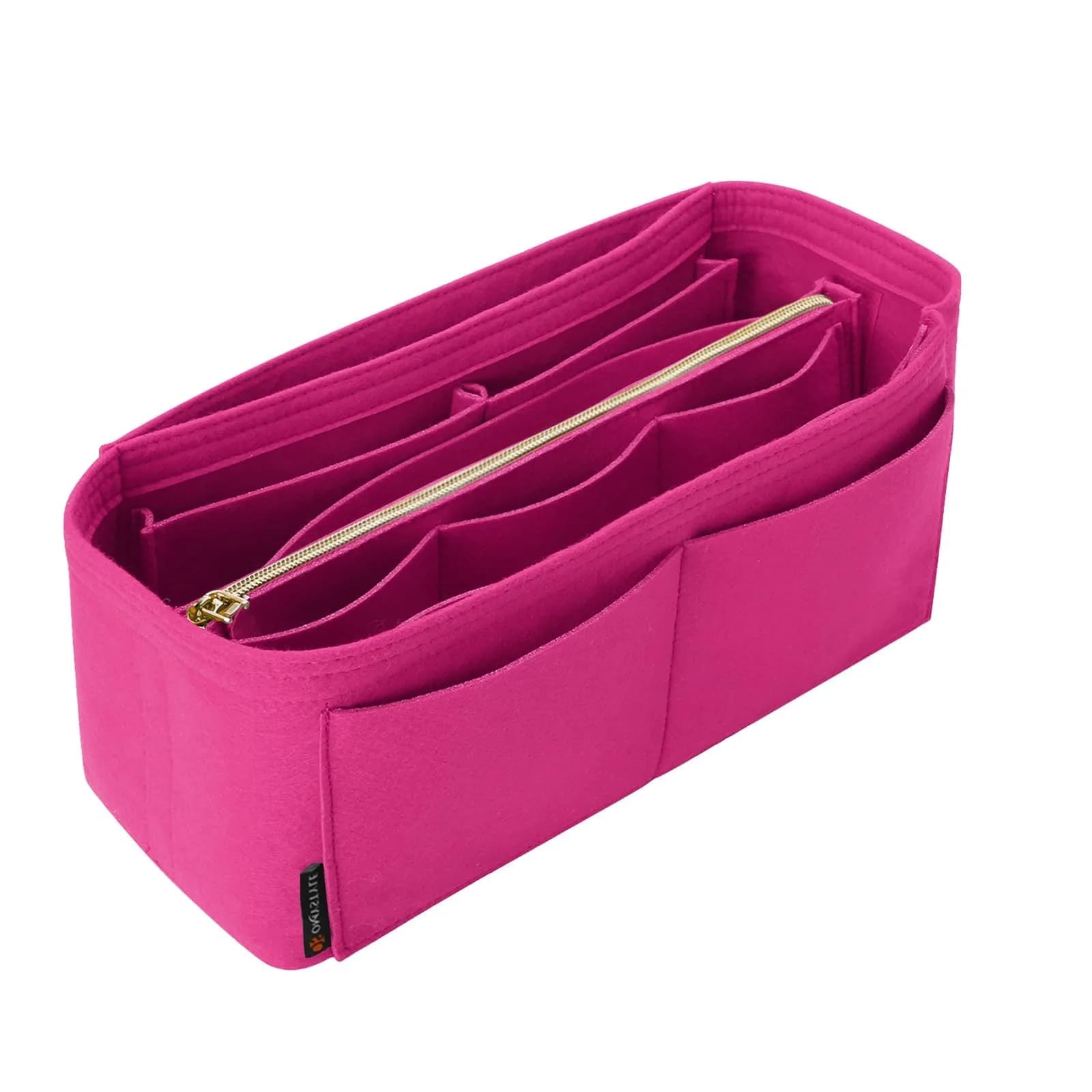 OMYSTYLE Rosy Slender Large Organizer Insert | 13 Pockets, Felt Tote Bag Organizer for Handbags
