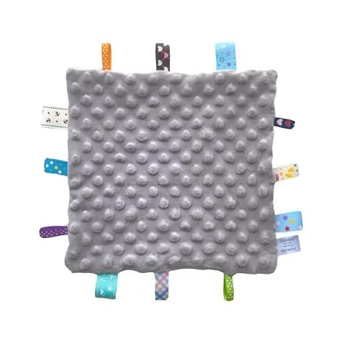 CREVENT Baby Security Blanket 10"X10" | Soft Minky Sensory Comforter for Newborns & Infants thumbnail 2