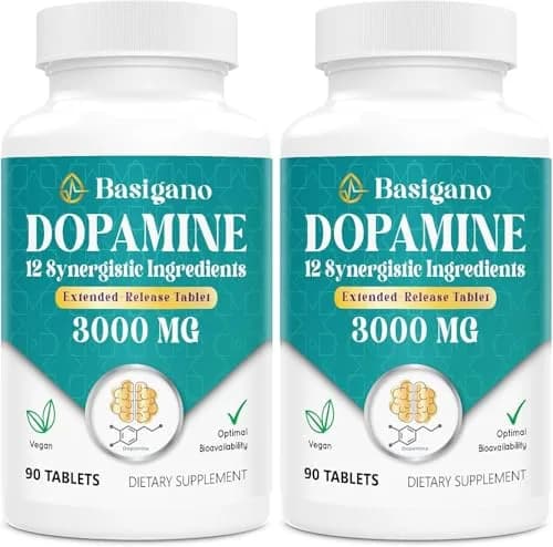 Basigano Dopamine Supplement for Women & Men | Natural Brain Support, Vegan, 90 Count (Pack of 2) thumbnail 1