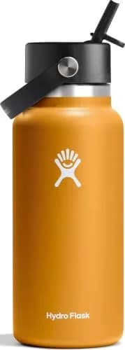 Hydro Flask Water Bottle - Insulated Stainless Steel - Wide Straw Lid, Leakproof, 32 Oz in Fossil Brown thumbnail 1