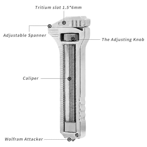 ORLUK Compact Titanium Multitool - Mini Wrench, Bottle Opener, Caliper, 2Pcs | Portable & Multifunctional thumbnail 6