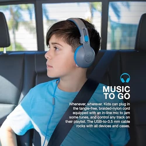 JLab JBuddies Studio 2 On-Ear Kids Wired Headphones | Kid Safe, Volume Limiter, Adjustable, Noise Isolation thumbnail 5