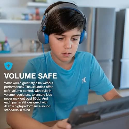 JLab JBuddies Studio 2 On-Ear Kids Wired Headphones | Kid Safe, Volume Limiter, Adjustable, Noise Isolation thumbnail 3