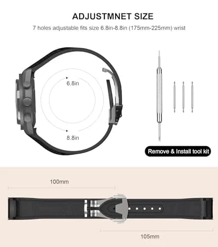 REBANDACE Watch Strap for Omega x MoonSpeedmaster 20mm Navy | Curved No Gap Replacement thumbnail 6