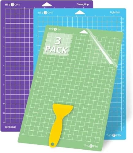 HTVRONT Cutting Mats for Cricut Joy Xtra, 3 Pack (8.5x12in / 21.6x30.5cm) | Standard, Light, Strong Grip Adhesives thumbnail 1