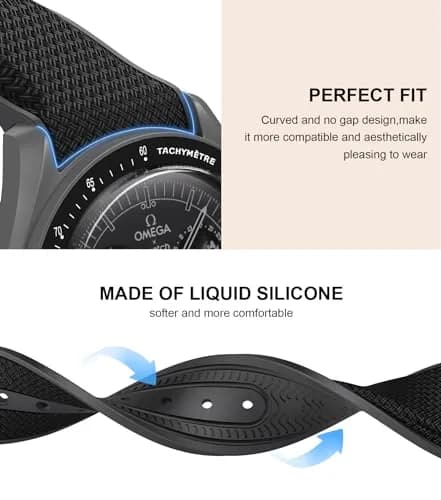 REBANDACE Watch Strap for Omega x Swatch MoonSwatch 20mm | Curved No Gap Replacement Strap for Men Women thumbnail 5