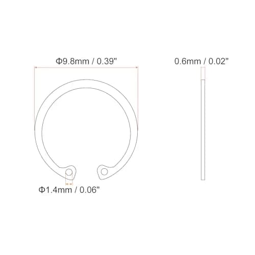 uxcell 20Pcs 9mm Internal Retaining Ring Circlip | Stainless Steel, Corrosion-Resistant, 20 Pack thumbnail 2
