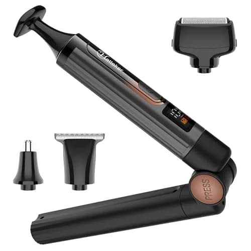 Hatteker Electric Back Shaver 4-in-1 Kit | Waterproof Cordless Body Groomer with LED Display (180-225mm, Black) thumbnail 1