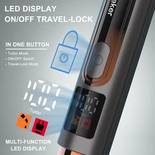 Hatteker Electric Back Shaver 4-in-1 Kit | Waterproof Cordless Body Groomer with LED Display (180-225mm, Black) thumbnail 5