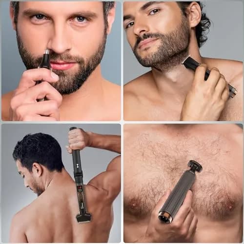 Hatteker Electric Back Shaver 4-in-1 Kit | Waterproof Cordless Body Groomer with LED Display (180-225mm, Black) thumbnail 7