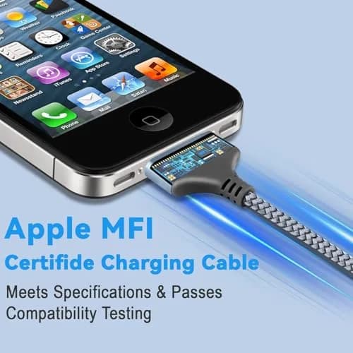 LBSC USB to 30 Pin Charger Cable Compatible with iPhone 4/4s/3G/3GS, iPad 1/2/3, iPod Classic & Nano, Nylon Braided, 3.3ft thumbnail 3