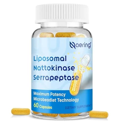 Naering Liposomal Nattokinase 12,000 FU Serrapeptase 360,000 SPU | Advanced Enzyme Supplement for Wellness thumbnail 1