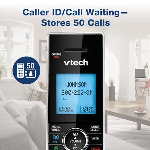 VTech DS6771-2 Cordless Phone with Answering Machine & Bluetooth Headset | Silver/Black (Handset + Headset) thumbnail 4