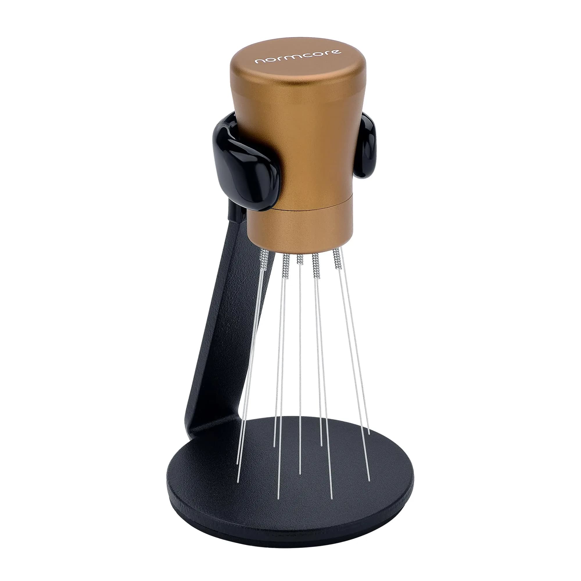 Normcore WDT Tool V2.1 with Stand - 0.23mm 9 Prong Espresso Distribution Tool, Weiss Distribution Technique, Magnetic Coffee Stirrer with 5 Extra Needles, Bronze Anodized Aluminum Handle - main product image