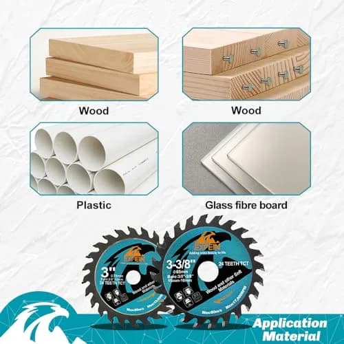 EXFEIN 3 Inch Circular Saw Blade Set 4pcs for Cutting Tile Glass Soft Metal Wood Plastic Diamond Disc | Versatile & Durable thumbnail 5