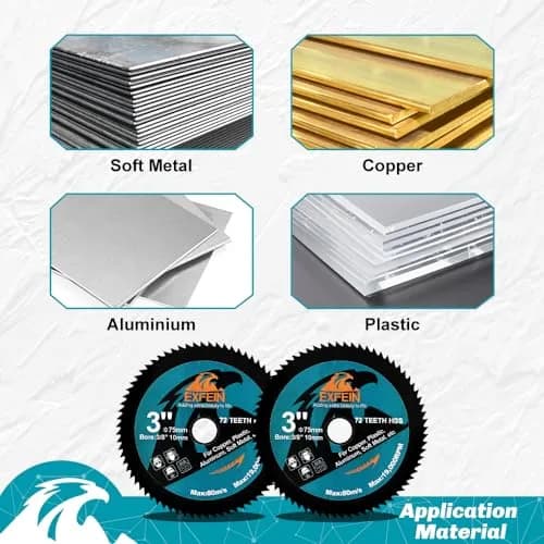 EXFEIN 3 Inch Circular Saw Blade Set 4pcs for Cutting Tile Glass Soft Metal Wood Plastic Diamond Disc | Versatile & Durable thumbnail 6