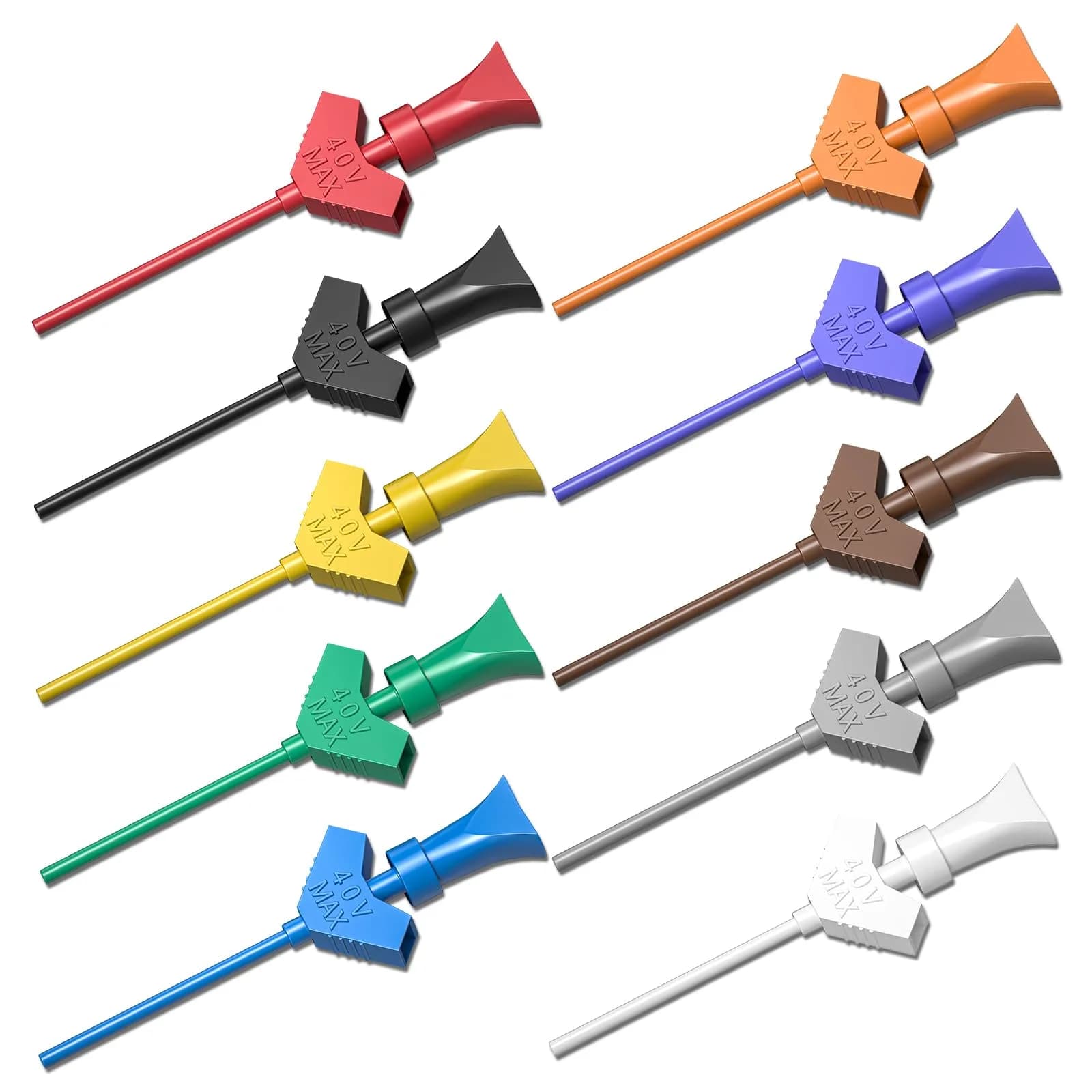 Goupchn SMD IC Test Hook Clip Set, 12PCS (6 Colors) | Precision Measuring Tools for Electronics Testing — Ten Colors