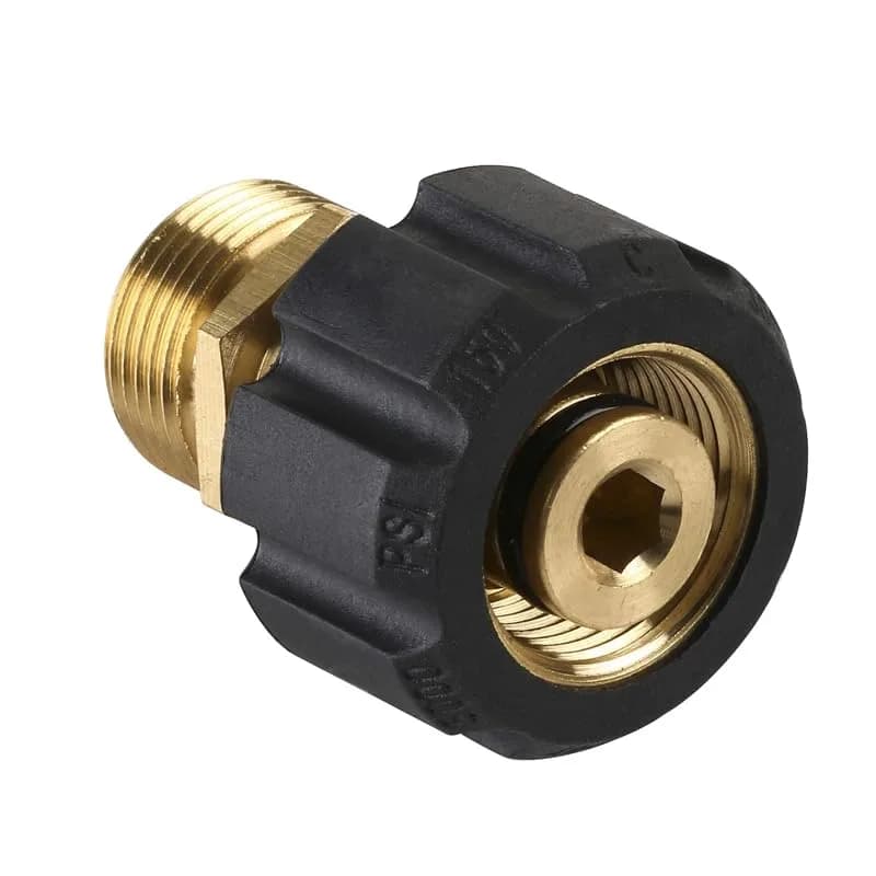 YAFIYGI Pressure Washer Adapter M22 15mm to 14mm | Heavy-Duty Brass, 4500 PSI, Quick Connect - main product image