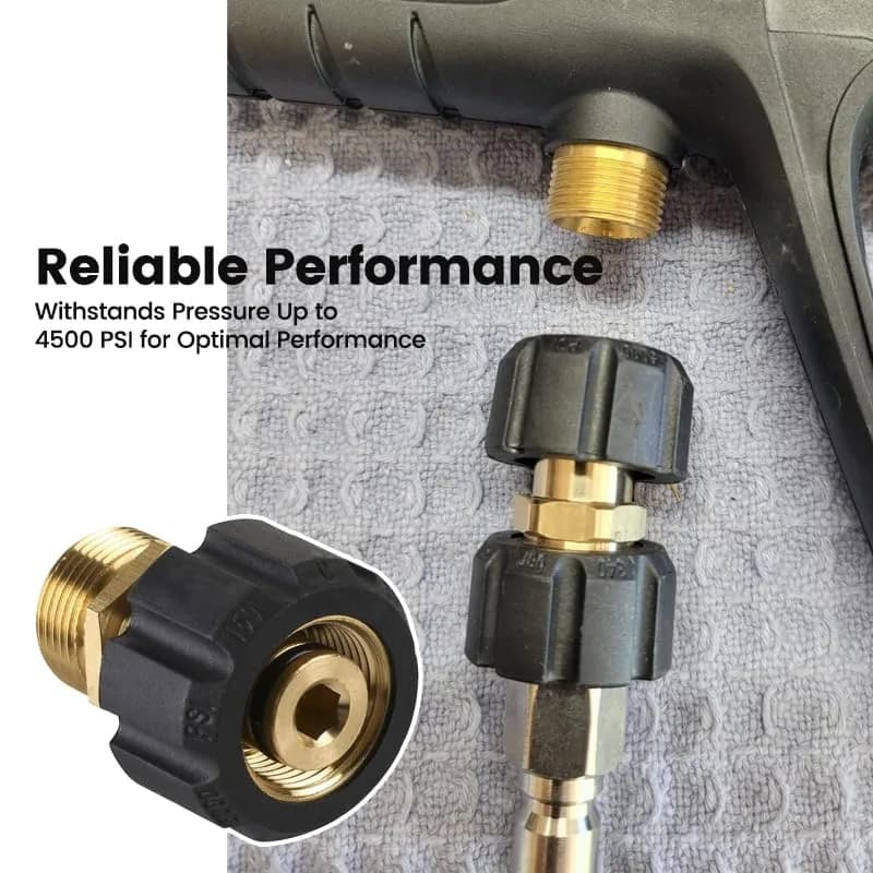 YAFIYGI Pressure Washer Adapter M22 15mm to 14mm | Heavy-Duty Brass, 4500 PSI, Quick Connect thumbnail 14