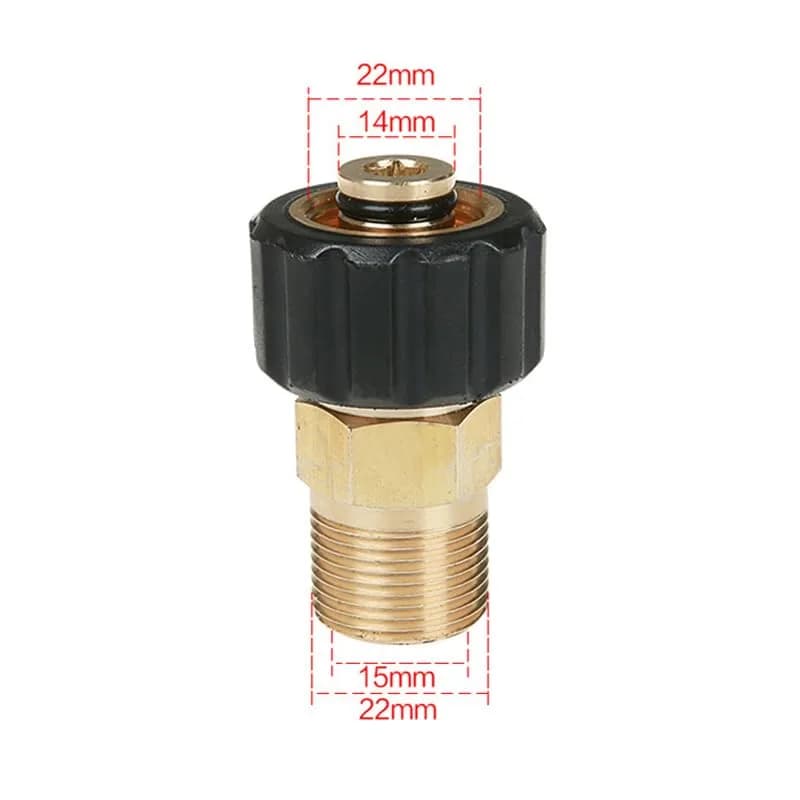 YAFIYGI Pressure Washer Adapter M22 15mm to 14mm | Heavy-Duty Brass, 4500 PSI, Quick Connect thumbnail 3
