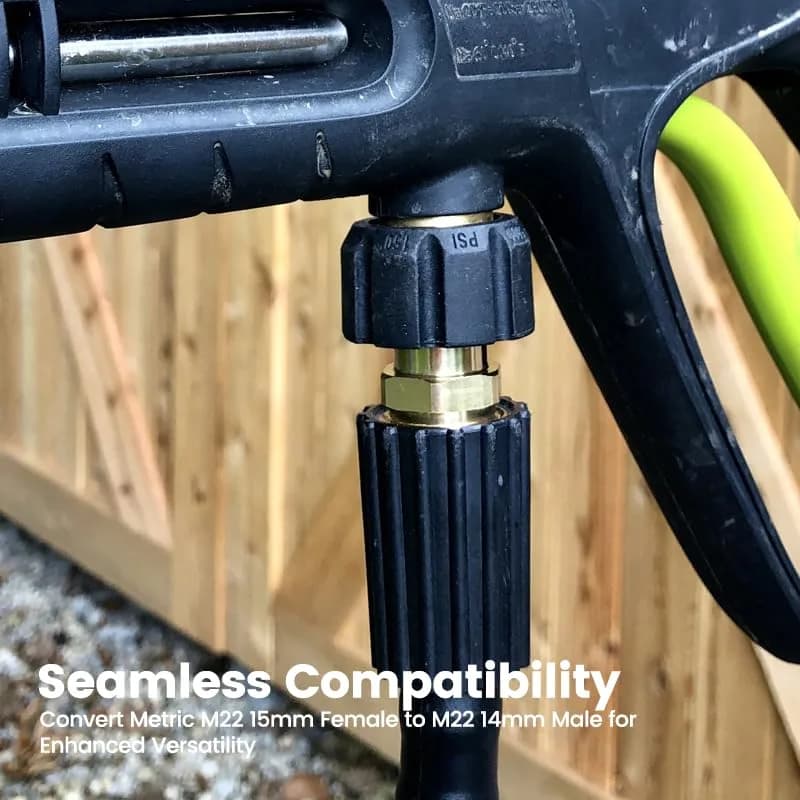 YAFIYGI Pressure Washer Adapter M22 15mm to 14mm | Heavy-Duty Brass, 4500 PSI, Quick Connect thumbnail 8