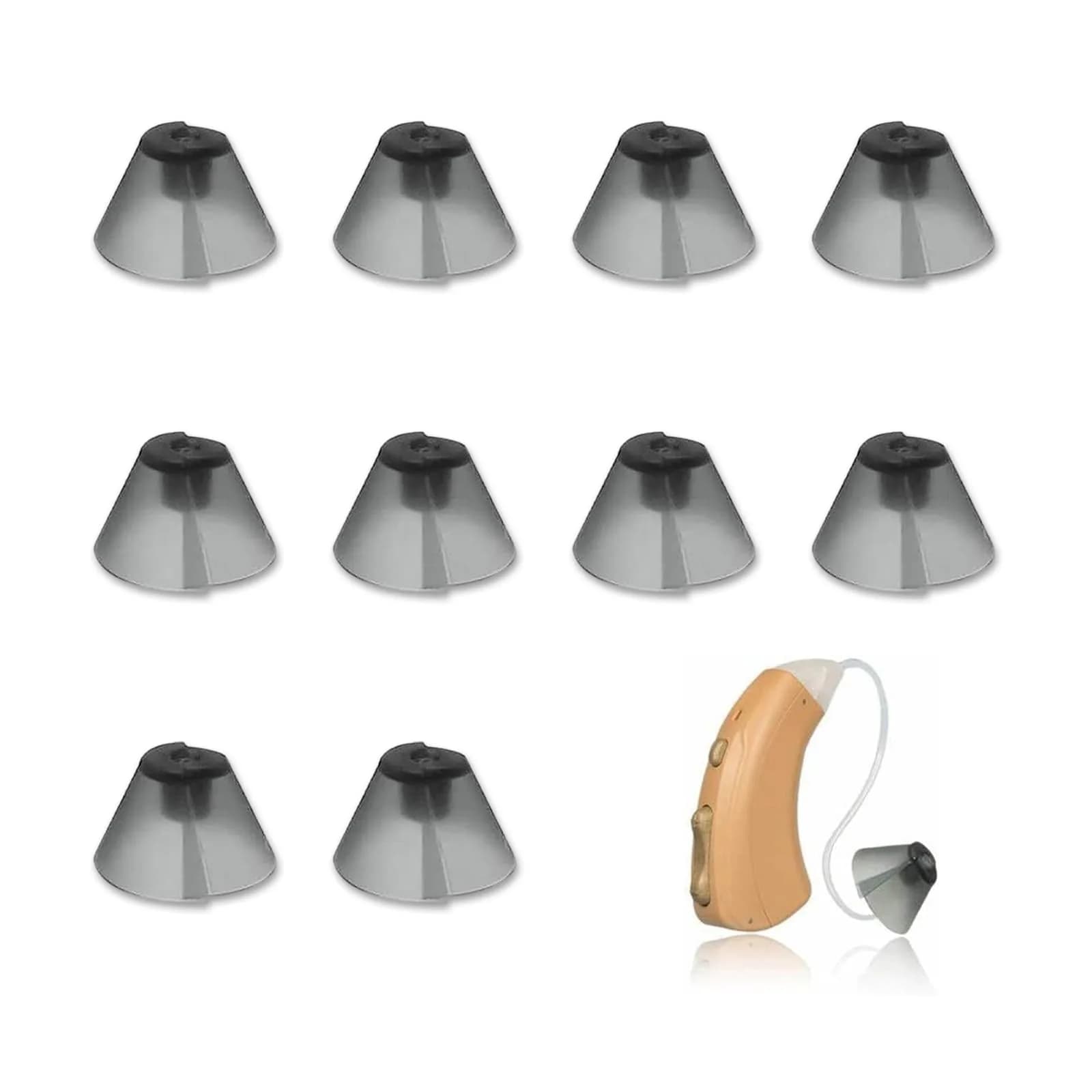 YAFIYGI Hearing Aid Ear Tips 10 Count | Universal Silicone Tulip Domes for Open Air Fit - main product image