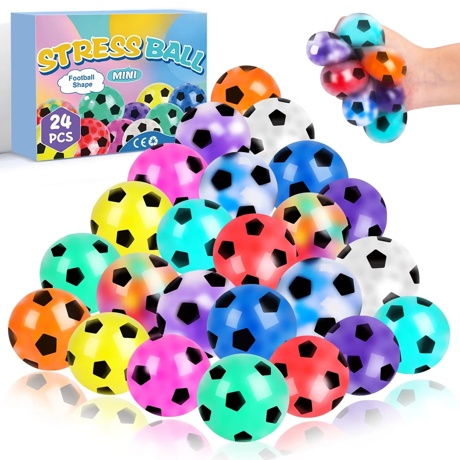 VESPRO Cute Bear Squeeze Ball Fidget Toys 5.3cm (2.1 inch) | Non-Toxic TPR Stress Ball — Stress Balls