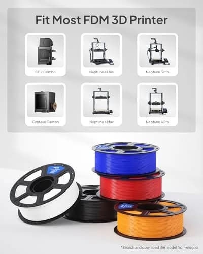 ELEGOO PETG 3D Printer Filament 1.75mm Black 1KG (1000 g) | Tough, Durable, Smooth Printing thumbnail 7