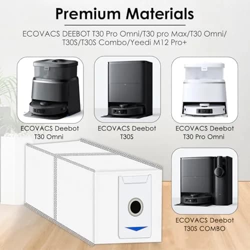 CHAIN PEAK 15 Pack M12 Pro+ Replacement Dust Bags for Yeedi M12 Pro+, ECOVACS DEEBOT T30 Omni/T30 Pro Omni Robot Vacuum, Activated Carbon Filter, 0.52 kg (1.15 lb) thumbnail 6