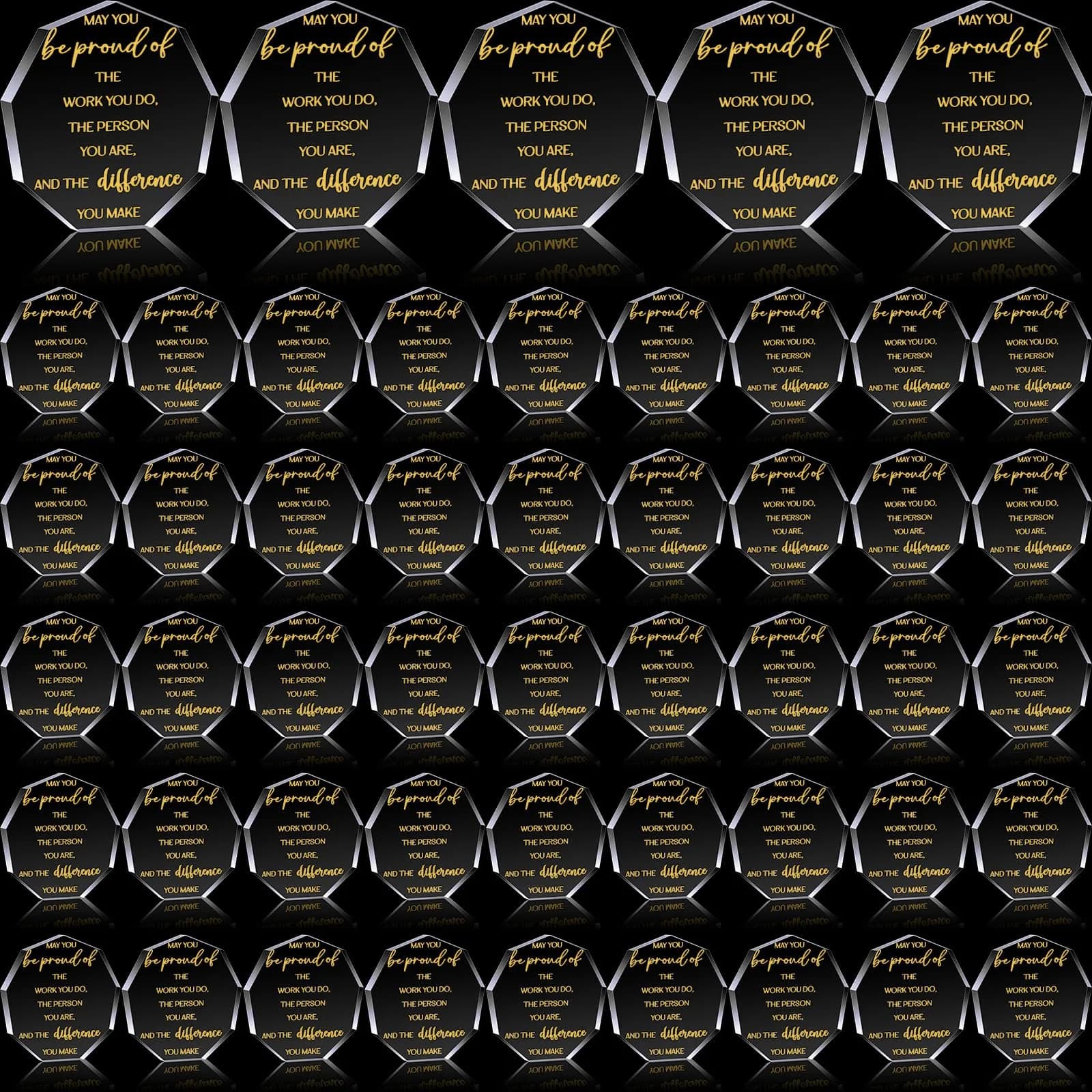 Huquary Employee Appreciation Awards Acrylic 24 Pcs | Motivational Coworker Gifts (Pentagram, 2.36 inches) — Irregular Style