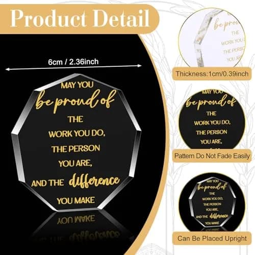 Huquary Employee Appreciation Awards Acrylic 50 Pcs | Motivational Gifts for Colleague Recognition thumbnail 2