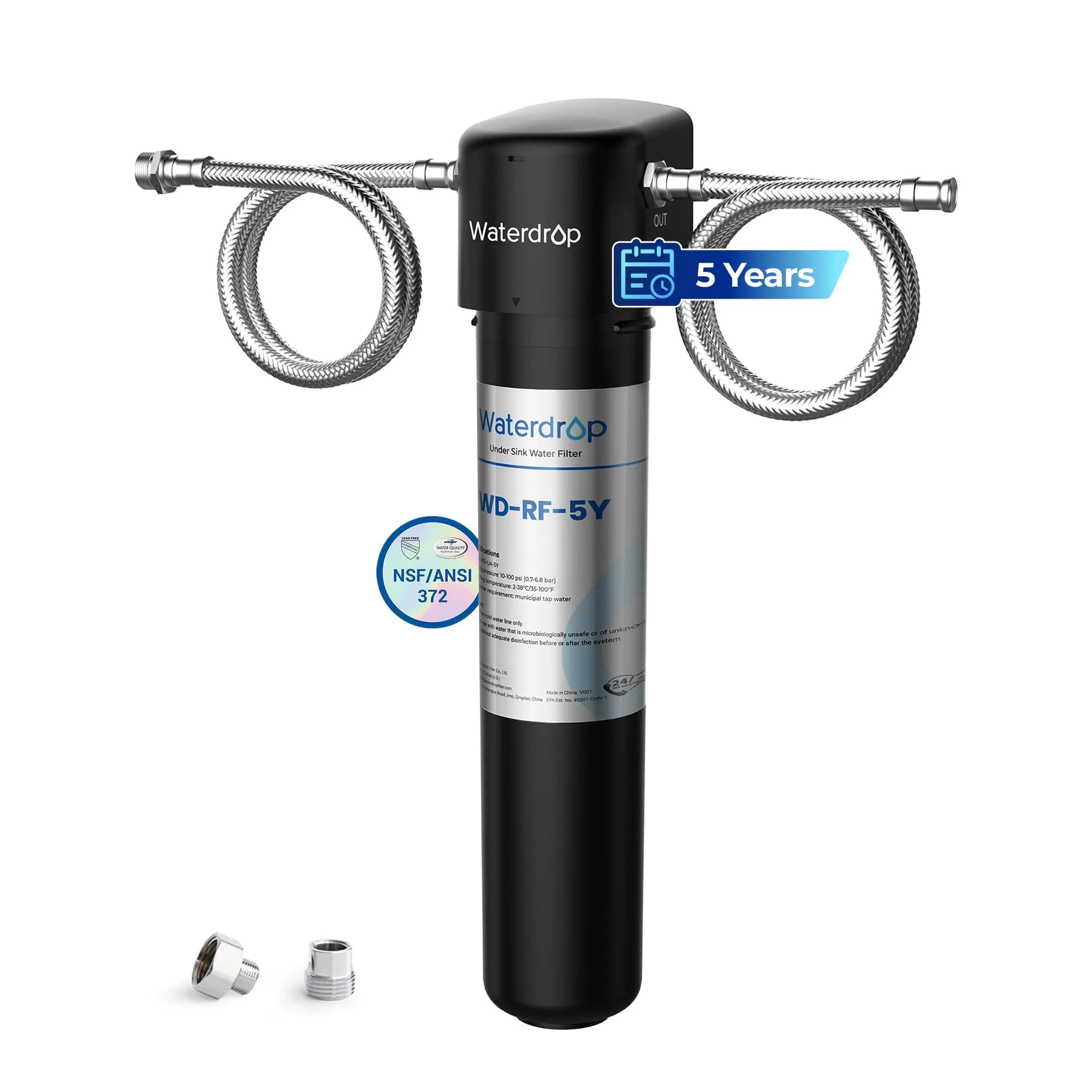 Waterdrop UA-5Y Under Sink Water Filter System 16.7" (42.4 cm) — 5-Year Ultra Long Life, Reduces Lead, Chlorine, Bad Taste & Odor
