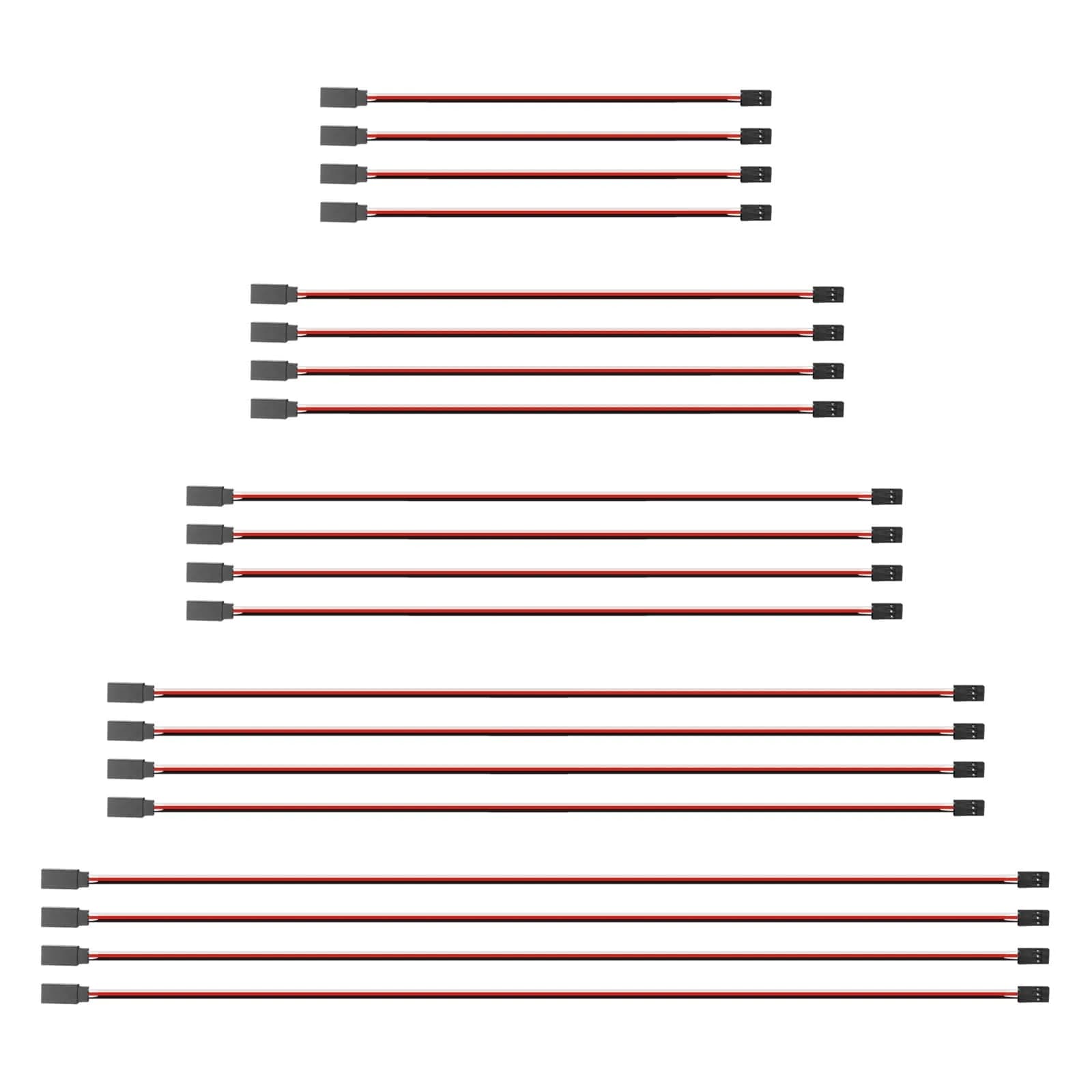 Abvsdu Servo Extension Cable 20 pcs | 5 Lengths, Female to Male Connectors, RC Control Parts - main product image
