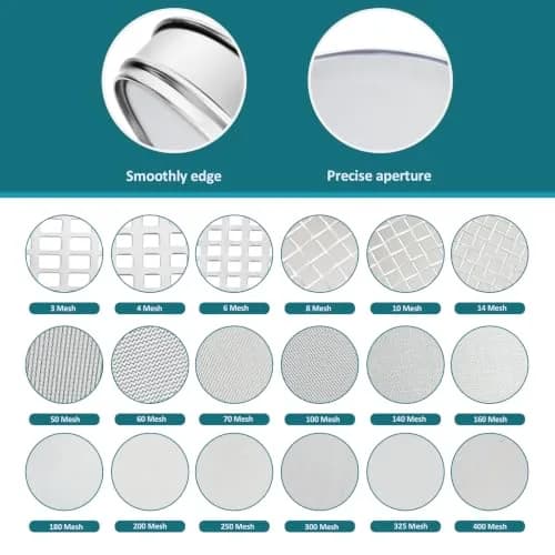 LVDALAB 7.9" (20cm) 304 Stainless Steel Lab Sieve, 500 Mesh (0.0308mm) for Fine Powder Testing thumbnail 3
