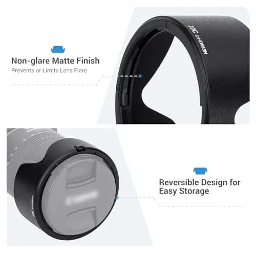 JJC EW-83N Reversible Lens Hood Shade for Canon RF 24-105mm F4L IS USM Lens | Blocks stray light, protects lens, reversible design thumbnail 5