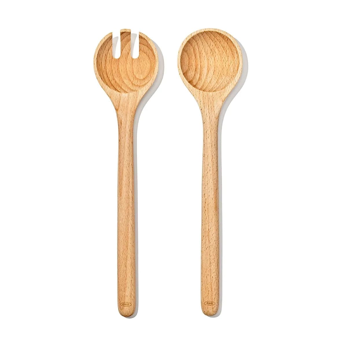 OXO Good Grips Beechwood Salad Servers – 2-Piece Set | Classic Design for Effortless Serving - main product image