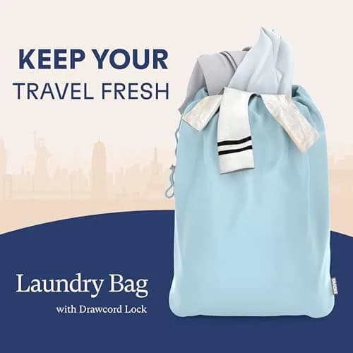 Shacke 5-Piece Packing Cube Set with Laundry Bag, Sky Blue | 4-Inch Deep Luggage Organizers for Carry-On & Checked Bags thumbnail 6