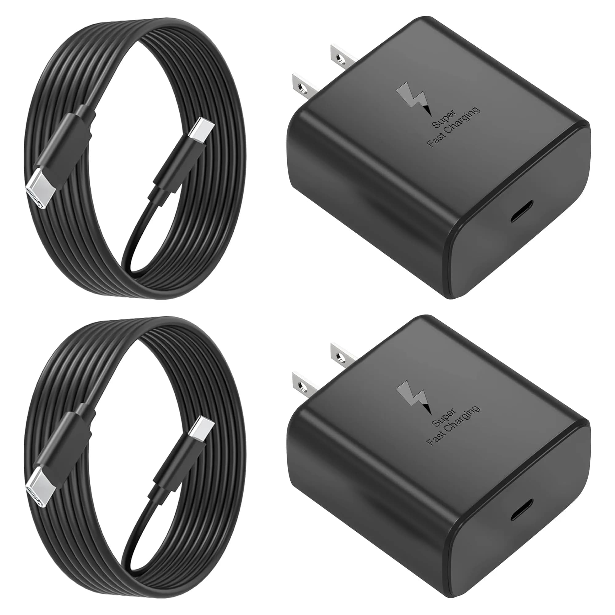 PIOEVTKA 45W USB-C Fast Charger Pack | 6ft Cable, Samsung Compatible, US Import