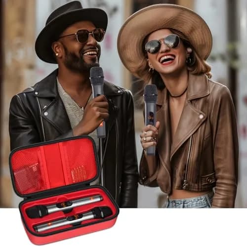 Againmore Wireless Microphone Case Red | Dual Mic Travel Bag for JBL Wireless Two Microphone System thumbnail 6