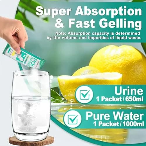 CRAZYTHUR Portable Toilet Gel Powder 50PCS | Solidifies Waste 2x Faster, Odor Lock thumbnail 2