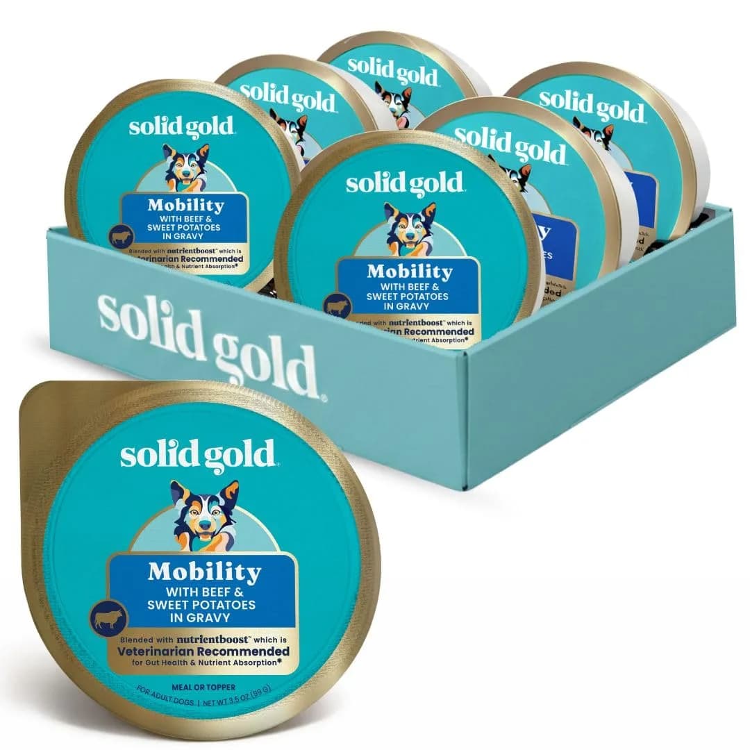 Solid Gold Wet Dog Food Topper, Beef & Veggies, 6ct | Supports Mobility & Gut Health - main product image