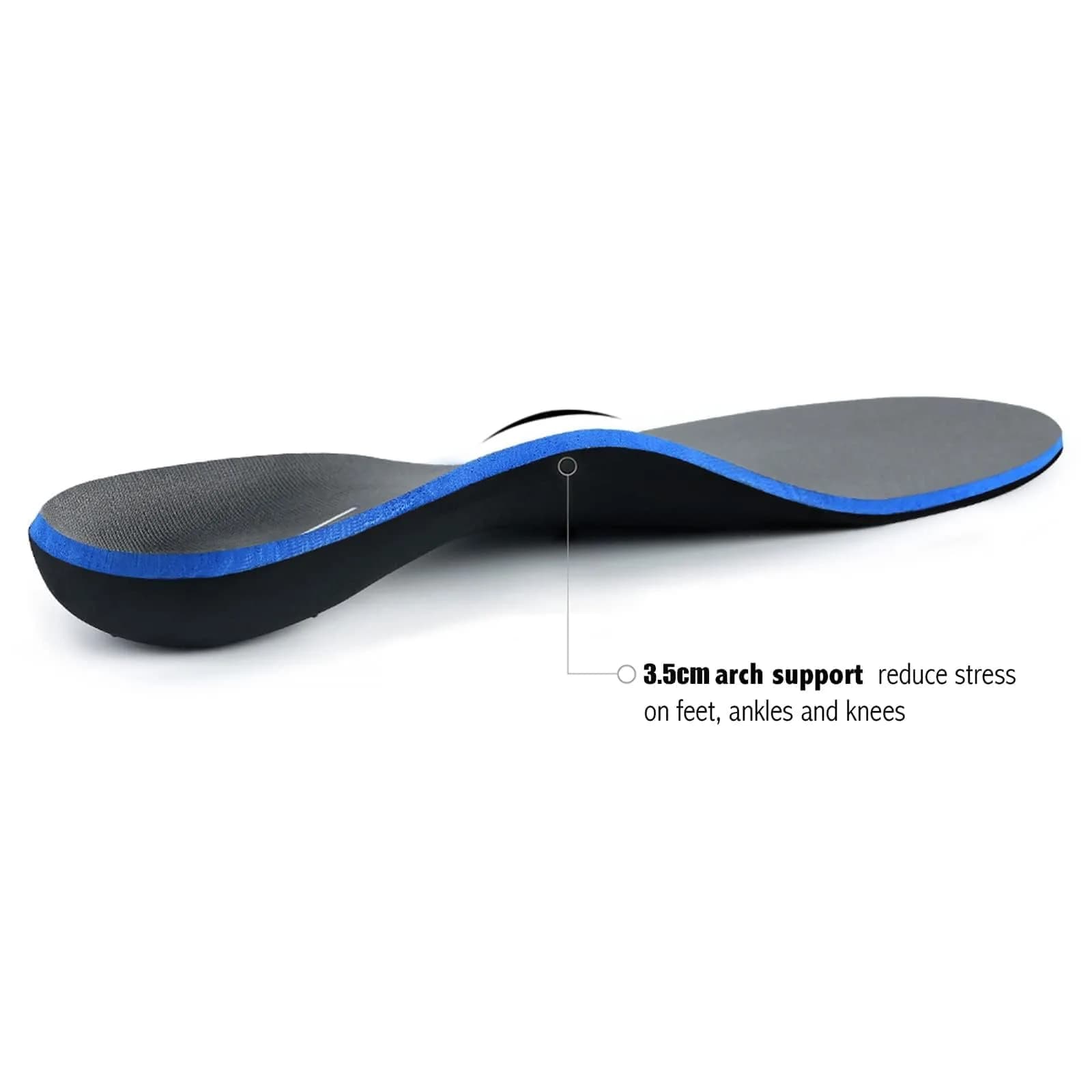 WALK·HERO Arch Support Insoles for Flat Feet, Men's Size 16-16.5 (Gray) | Orthotic Shoe Inserts thumbnail 4