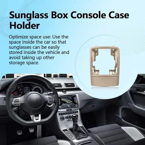 Quealzara Beige Sunglass Box Console Case Holder Compatible with VW Jetta MK6 2011-2018 Passat B7 | Overhead Console Glasses Organizer thumbnail 2