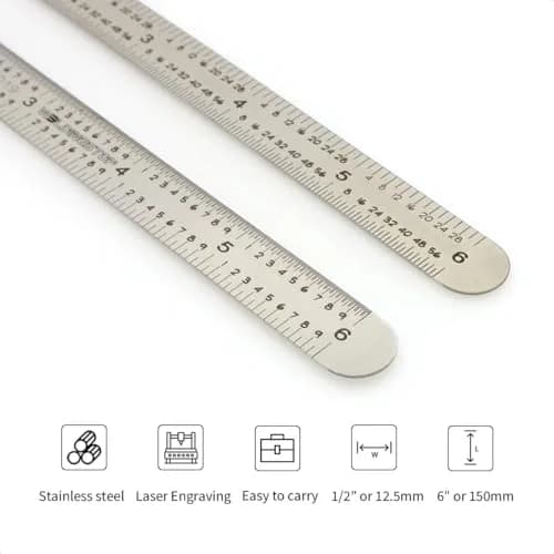 WeldingStop 6-inch Machinist Ruler 150mm | Laser Engraved Stainless Steel Scale thumbnail 5