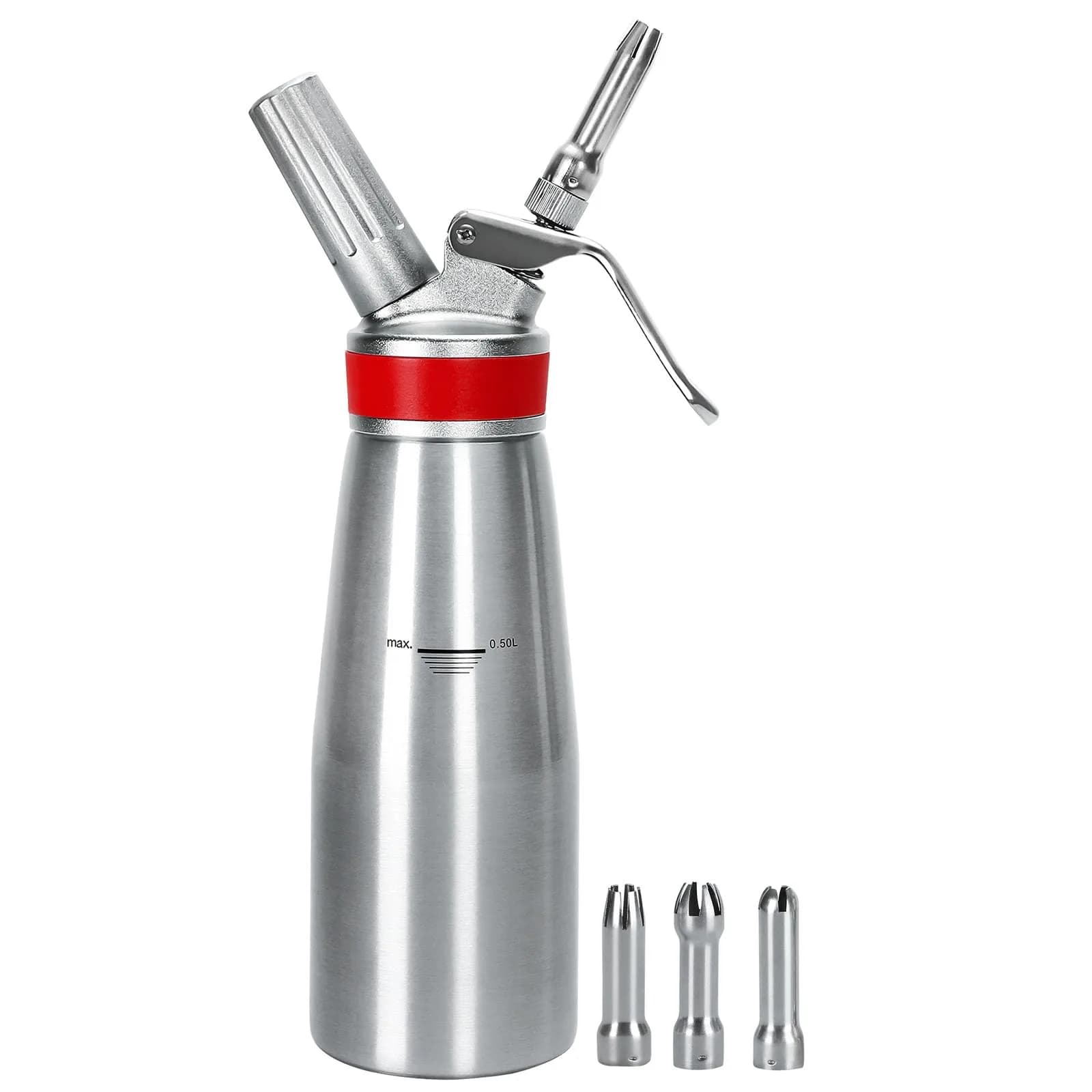 Ajimy Whipped Cream Dispenser 500ml Aluminum | Professional Kitchen Tool for Fluffy Desserts - main product image